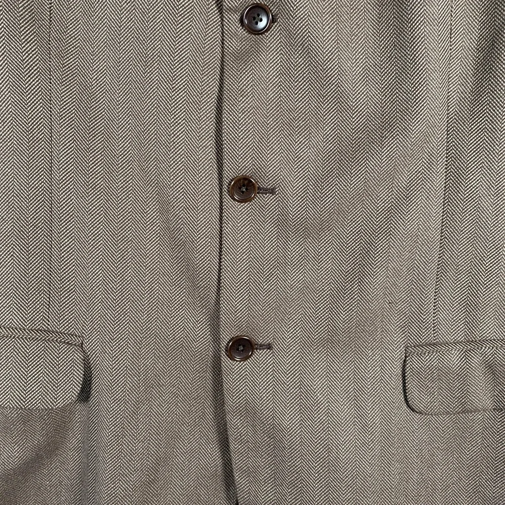 Banana‎ Republic Blazer Mens 46R Brown Herringbone Cotton Wool Sport Coat Italy